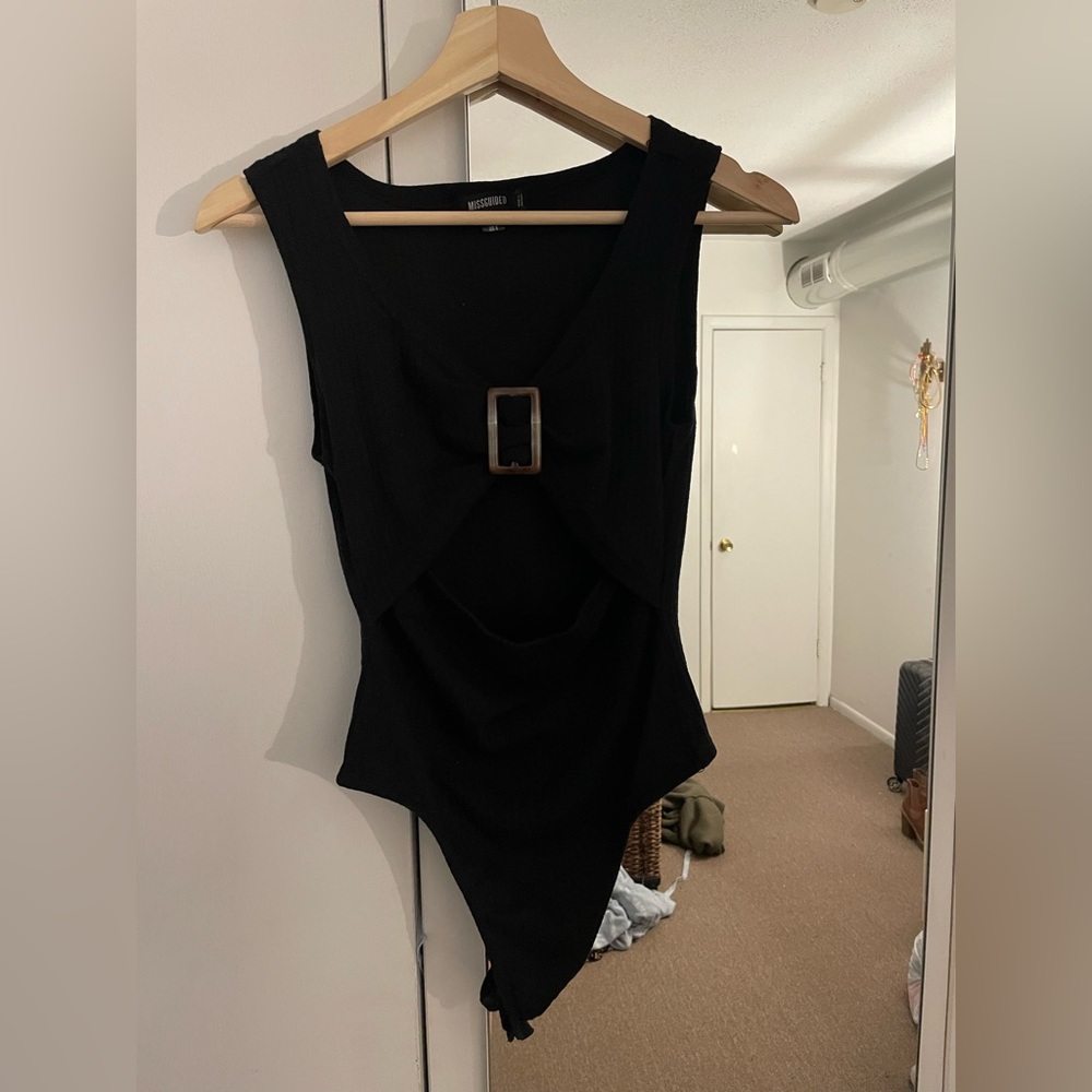 MISSGUIDED Black cutout bodysuit